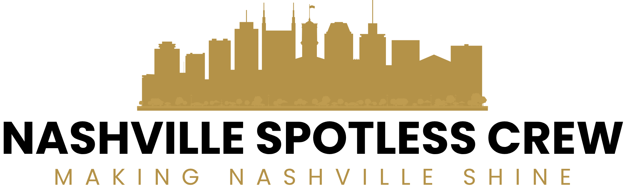 Gold silhouette of Nashville skyline above text: The Wright Group, Making Nashville Shine.