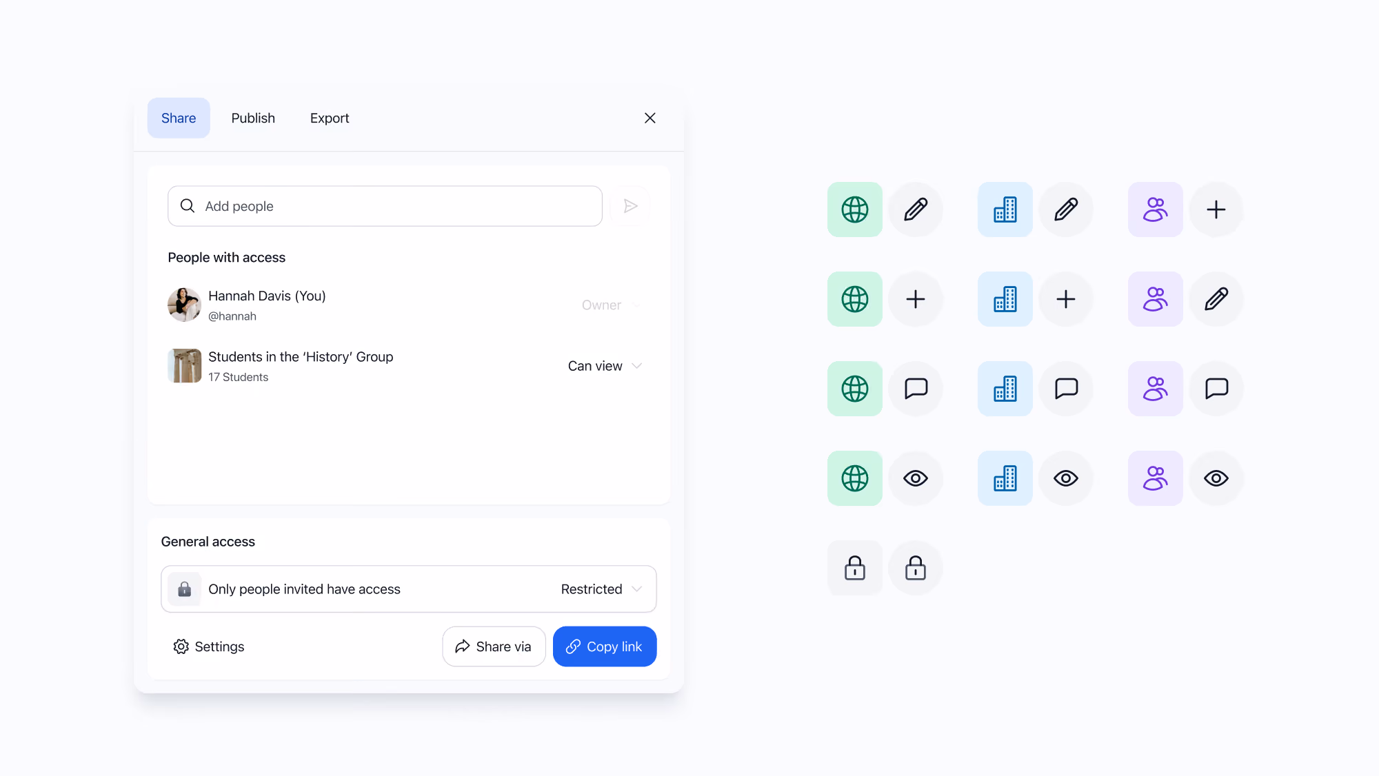 An image of Wakelet's new share panel