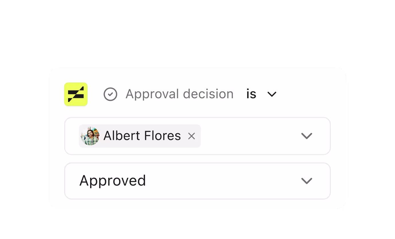 An approval rule reading approval decision is Albert Flores, approved