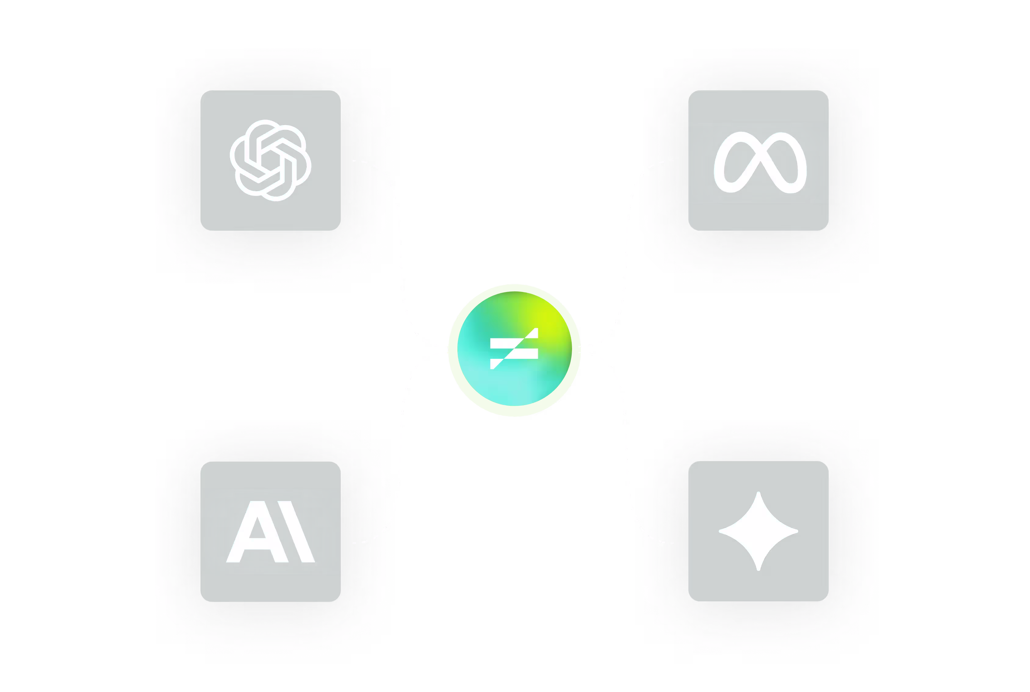 The Pivot mark surrounded by AI provider logos including OpenAI, Meta, Anthropic and Gemini