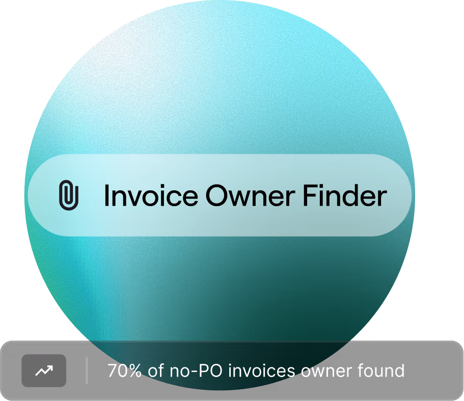 Invoice Owner Finder agent, credited with finding the owner of 70% of invoices without a purchase order