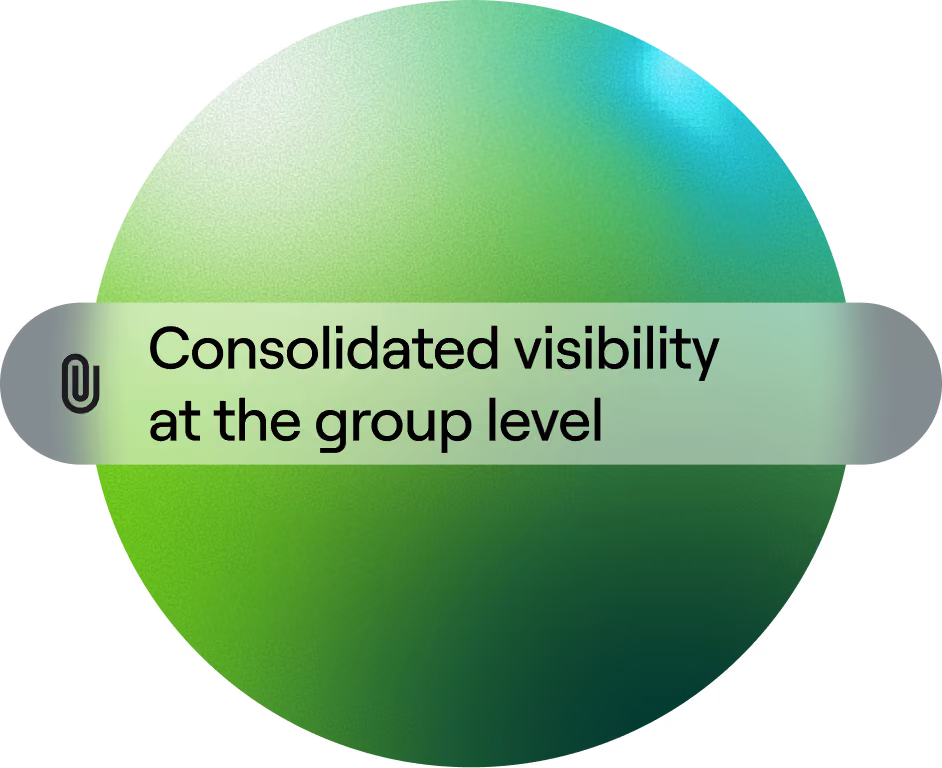 A label reading Consolidated visibility at the group level