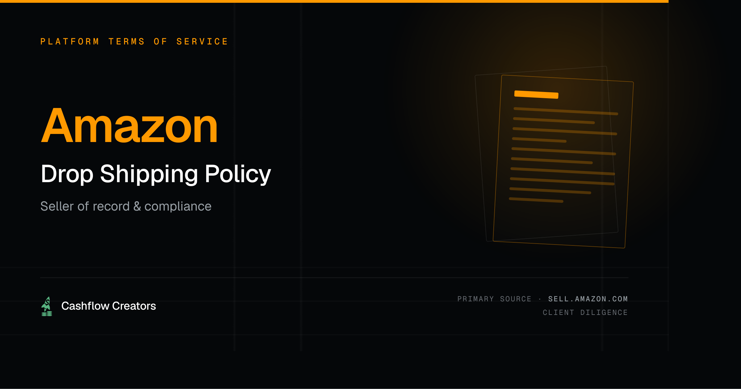 Amazon drop shipping policy &mdash; seller of record and compliance requirements