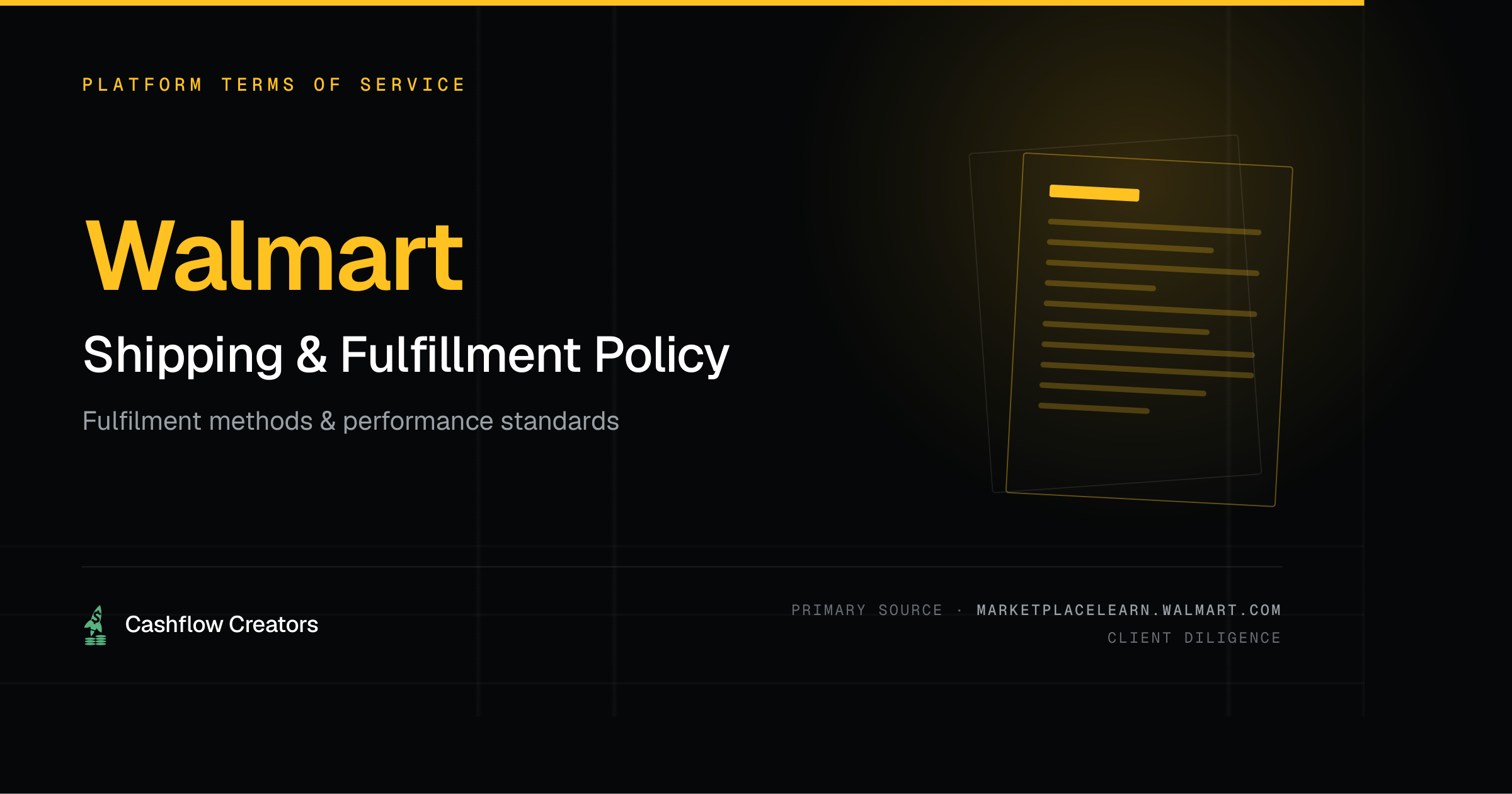 Walmart Marketplace shipping and fulfillment policy &mdash; permitted fulfilment methods and seller performance standards