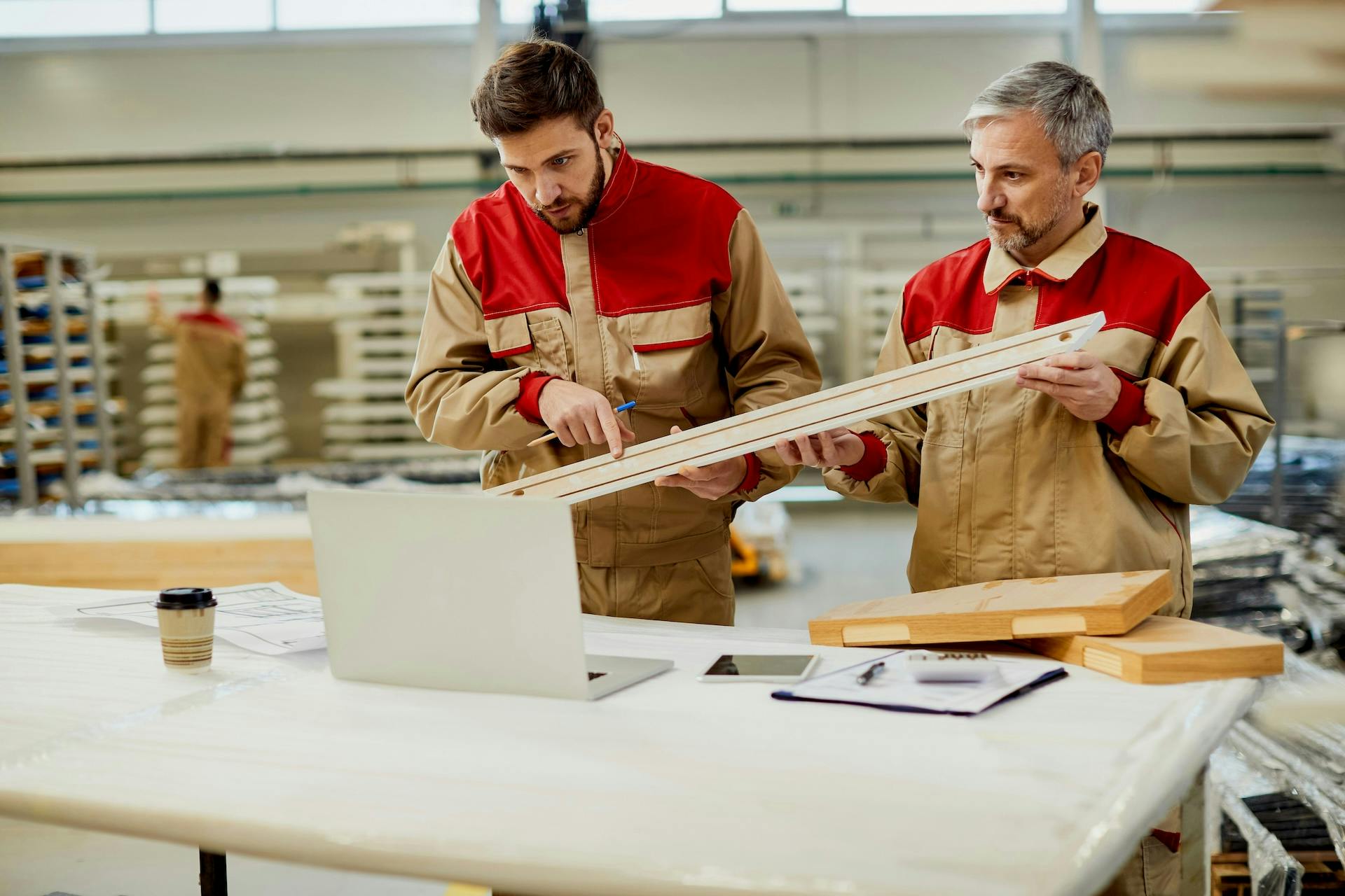 two woodworkers at their workplace