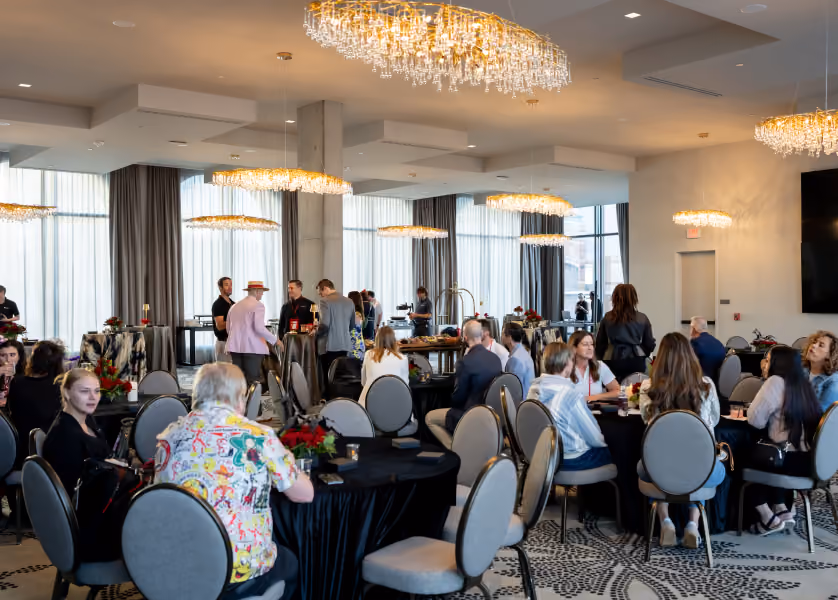 Guests gathered at a formal networking event.