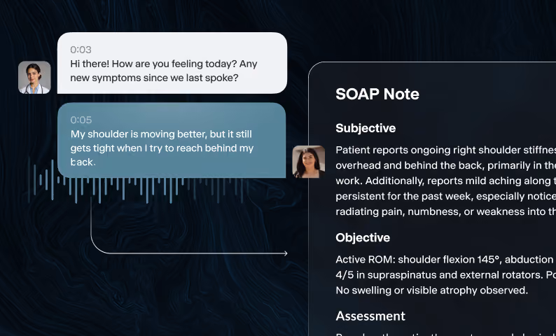 Doctor and patient conversation generating a SOAP note.