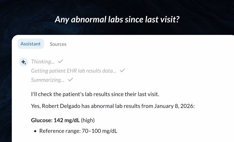 AI assistant reviewing a patient’s lab results for abnormalities.
