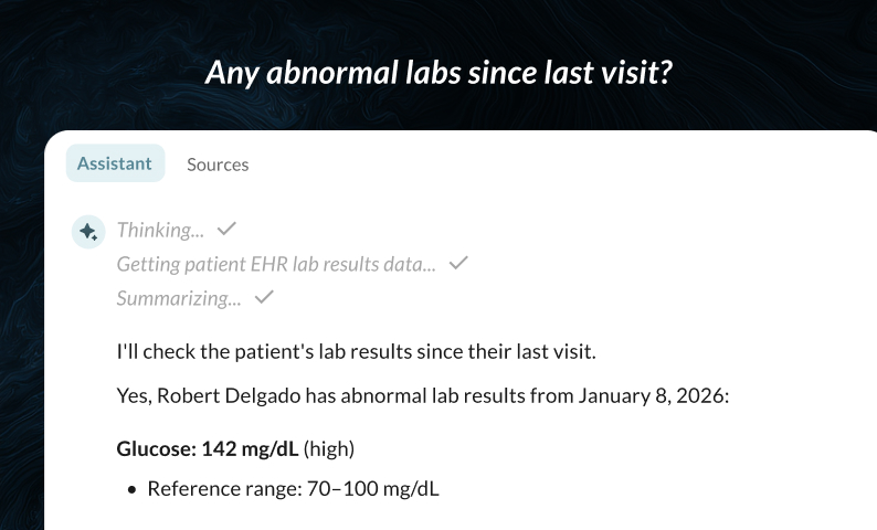 AI assistant reviewing a patient’s lab results for abnormalities.