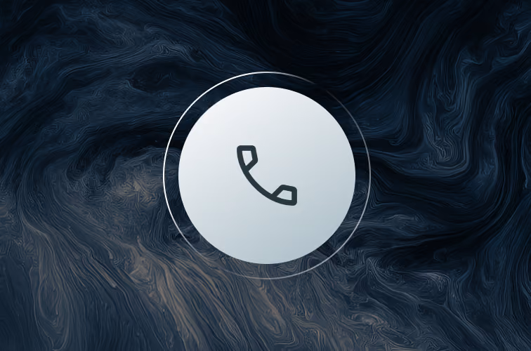 Phone call icon on a dark abstract background.