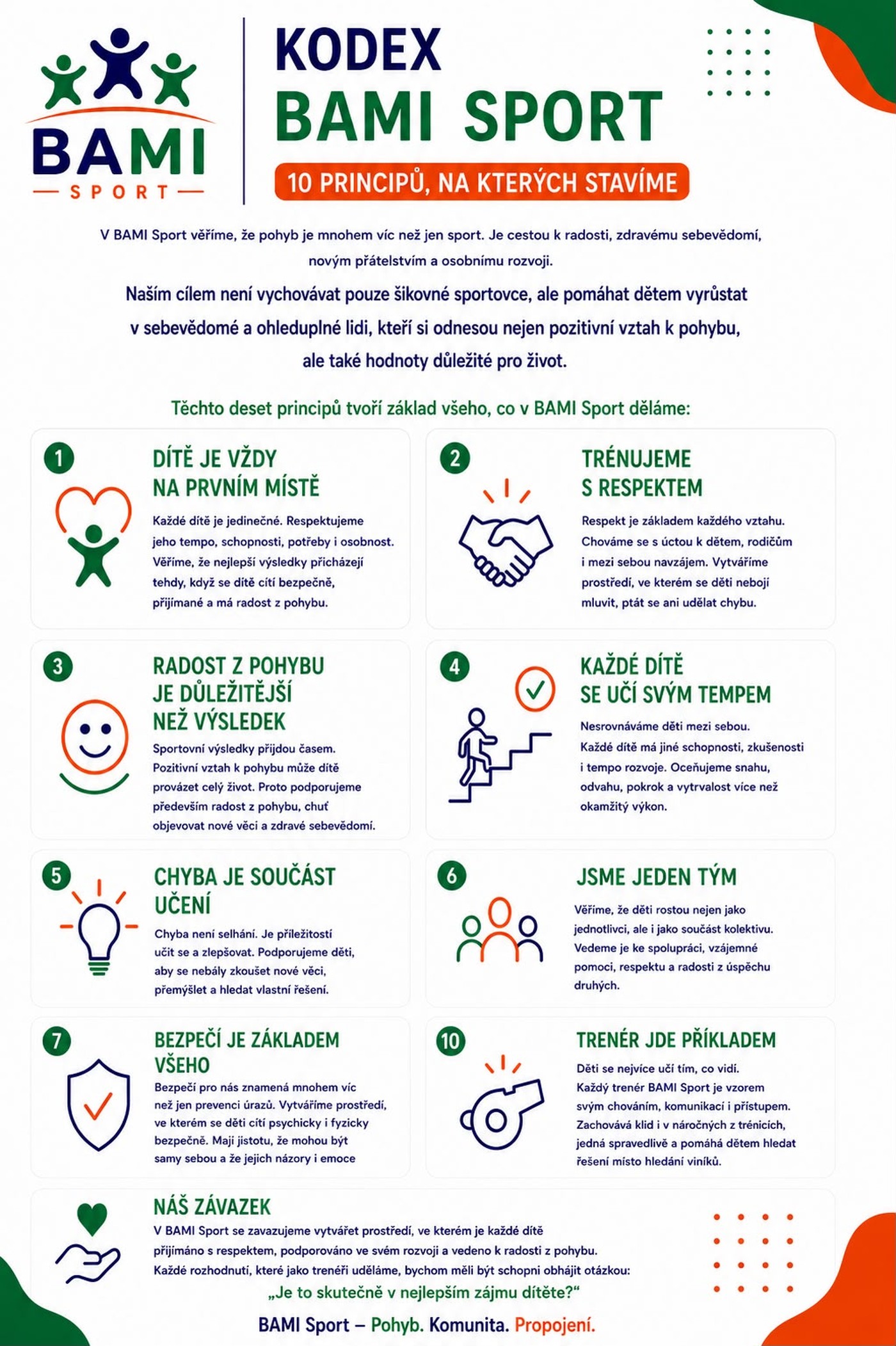 Kodex BAMI Sport — 10 principů, na kterých stavíme