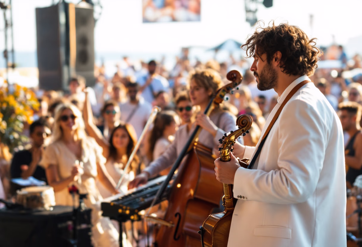 image of a live music performance at an outdoor festival