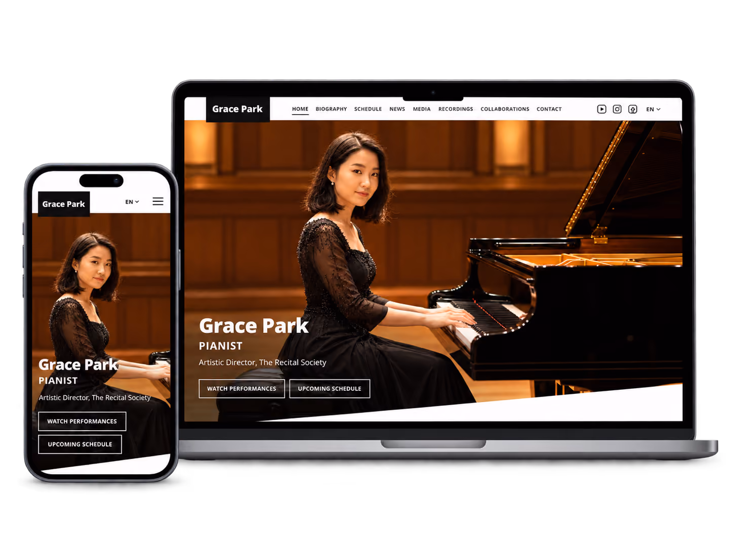Stretto Arts creates amazing professional websites for all classical musicians