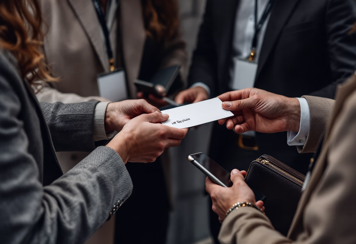 Guests networking at a social event