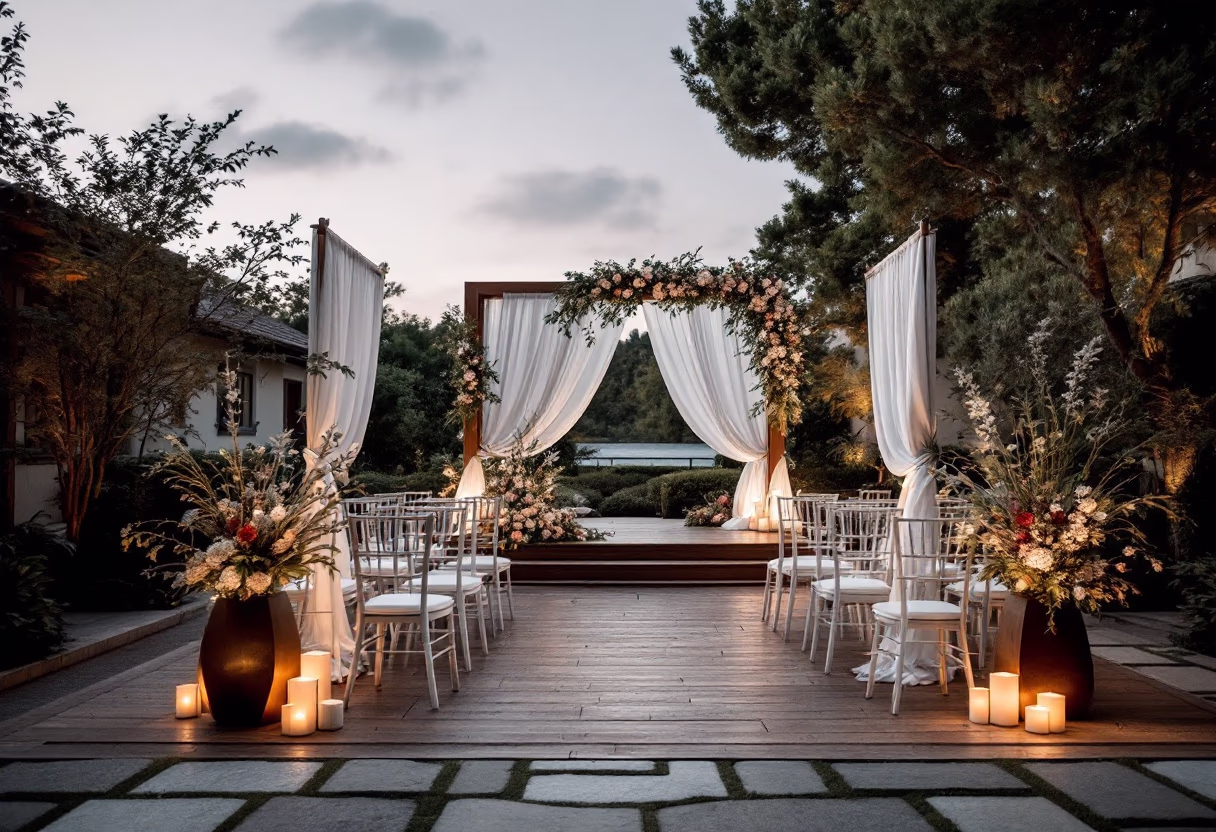 Elegant wedding venue setting