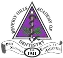 Purple triangular patch with a green tree, mountain, and white sun design and black text around the edges.