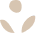 A simple icon with three beige leaf shapes arranged in a circular pattern against a black background.