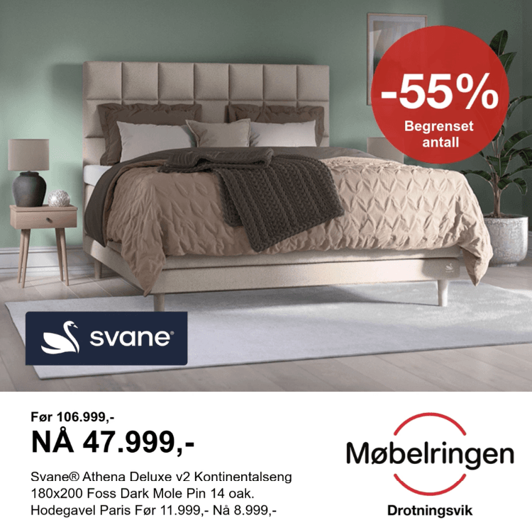 55% på Svane kontinentalseng