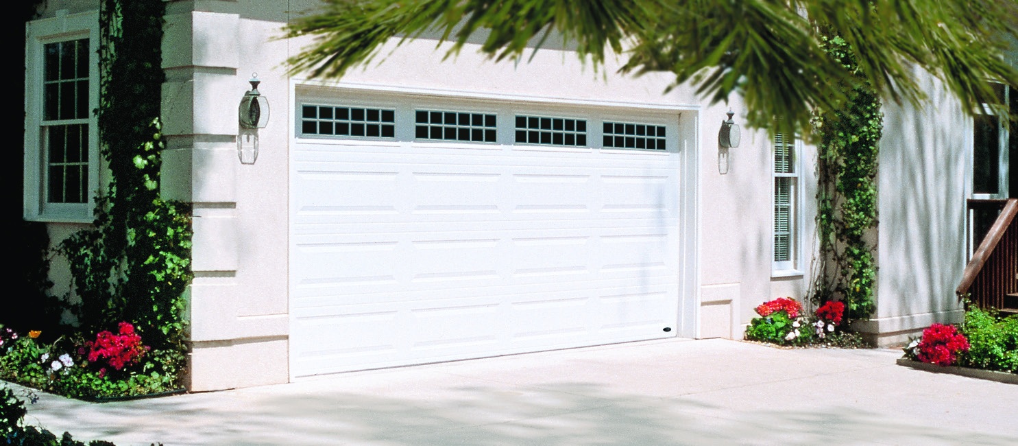 Traditional steel garage doors