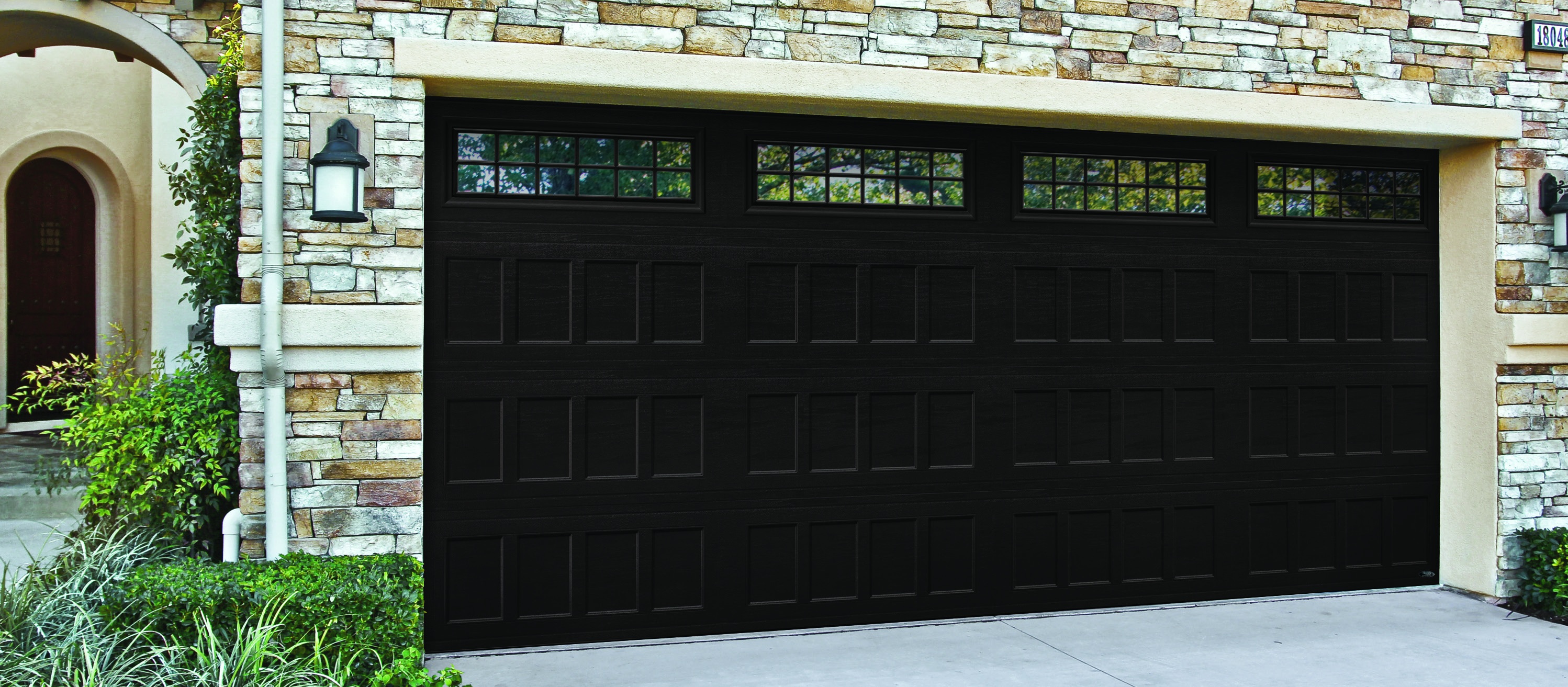 Modern steel garage door