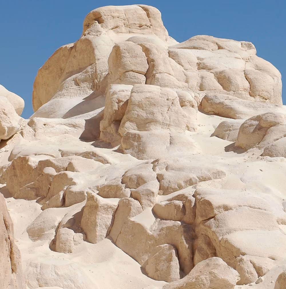 White rocks with blue sky