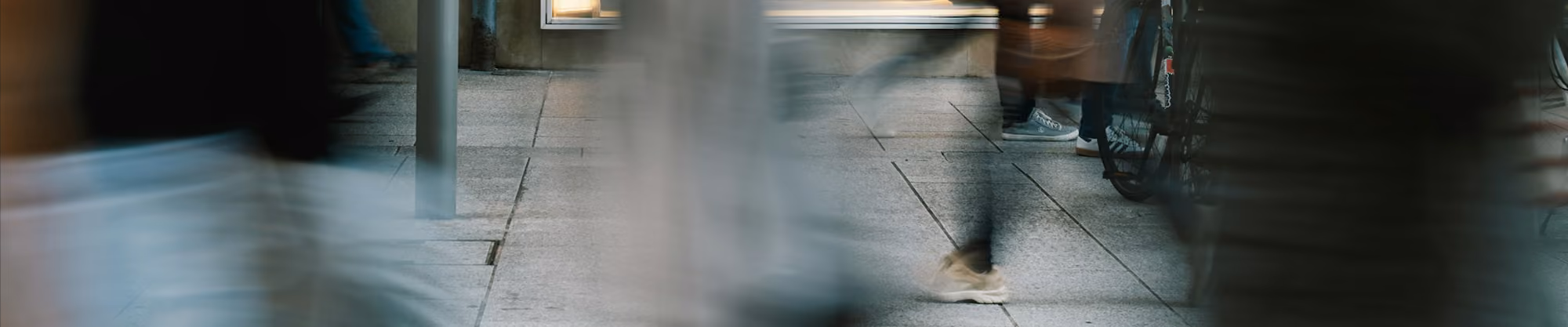 blurred people walking