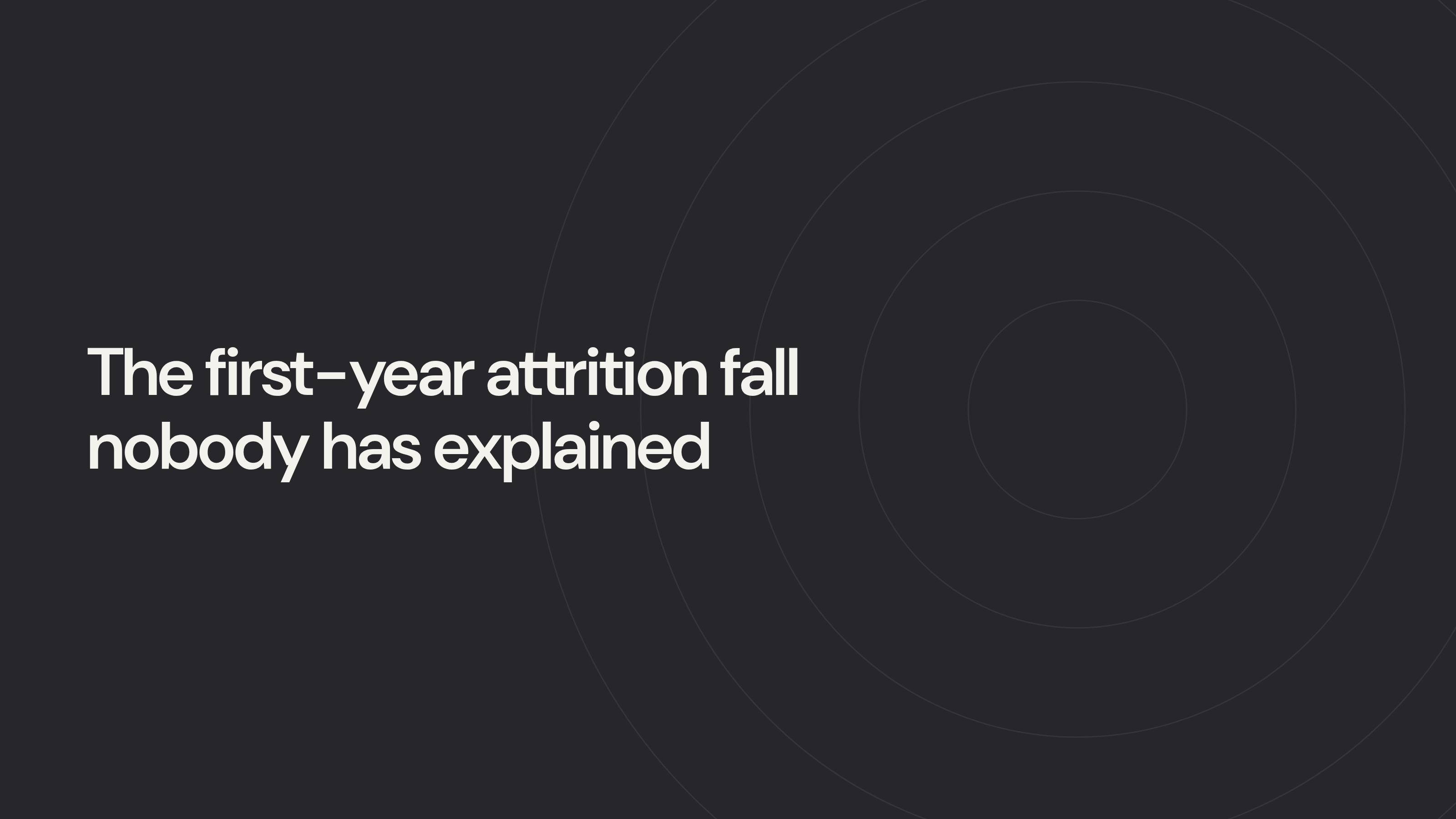 The first-year attrition fall nobody has explained