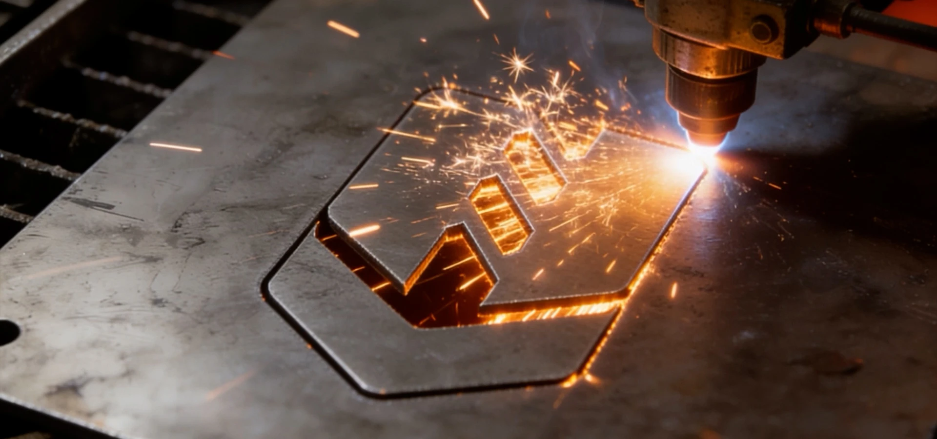 a plasma cutter creating a Sustainment logo
