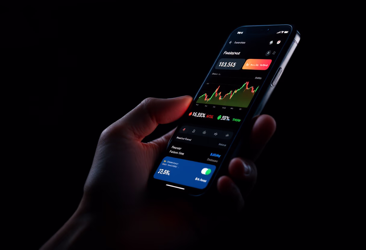 The Propex24 Totality App showing a trading interface on a mobile device