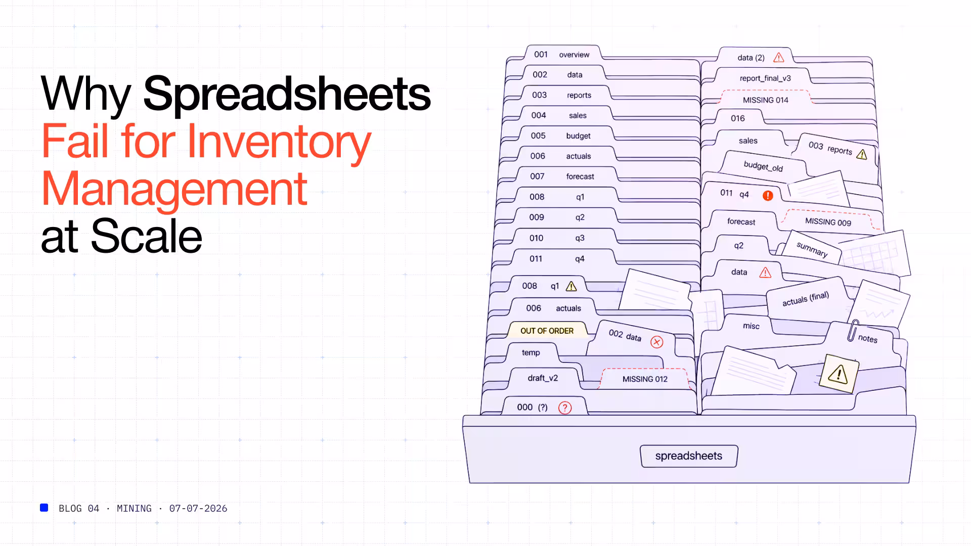 Spreadsheet inventory management limitations at scale