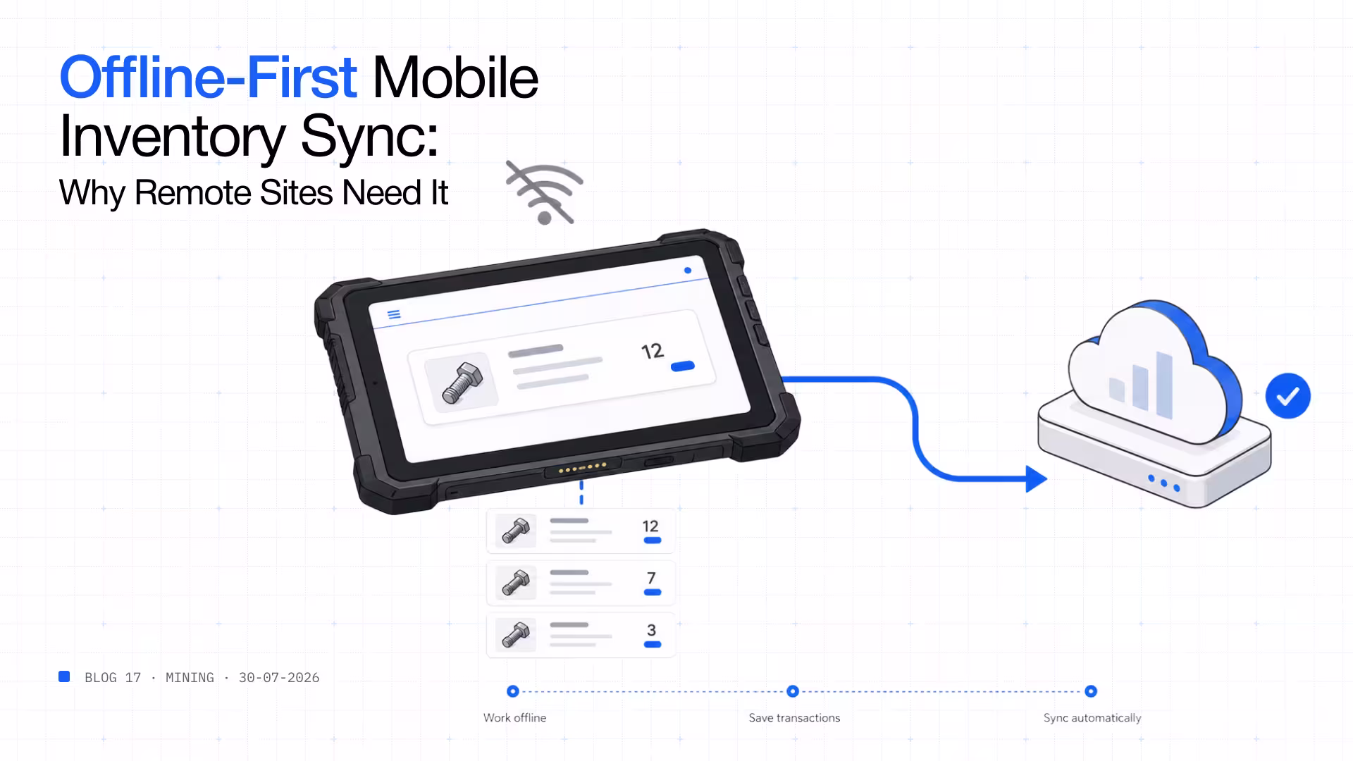Offline-first mobile inventory sync remote sites