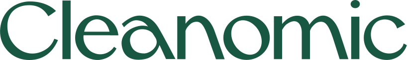 Cleanomic brand name logo in dark green stylized font.