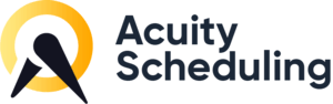 Acuity Scheduling logo with stylized letter A in a circular yellow gradient.