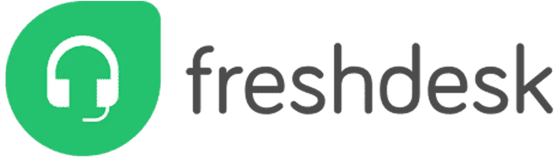 Freshdesk logo with white headset icon inside a green circle followed by the text 'freshdesk'.