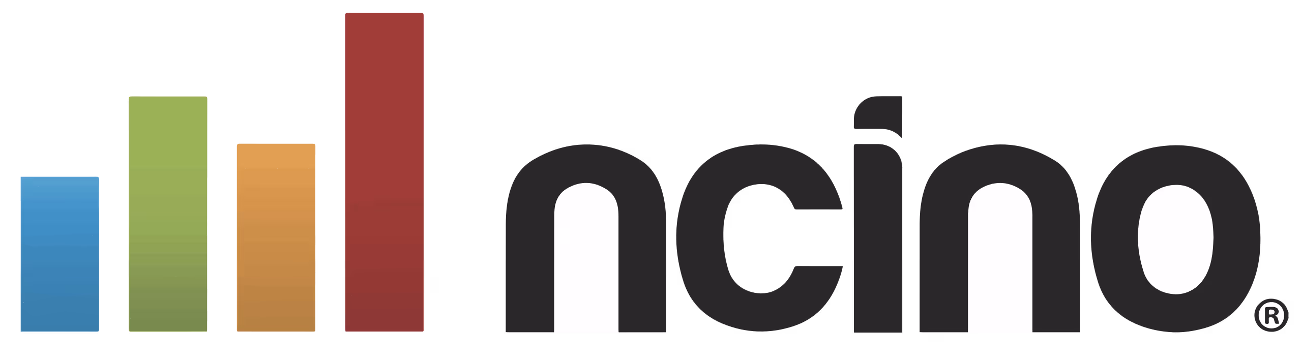 Ncino company logo with four vertical bars in blue, green, orange, and red to the left of text.