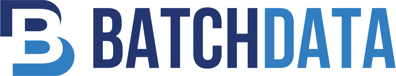 BatchData logo with stylized B icon and text in blue shades.