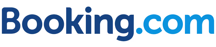 Booking.com company logo in dark blue and light blue letters.
