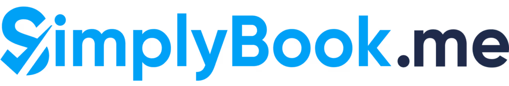 SimplyBook.me logo with a stylized check mark in blue and black text.