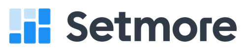 Setmore company logo with blue tiled square icon to the left of the word Setmore.