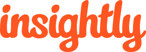 The orange Insightly wordmark logo in a cursive font on a transparent background.