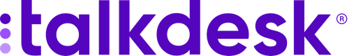 Talkdesk company logo in purple text with a vertical ellipsis on the left.