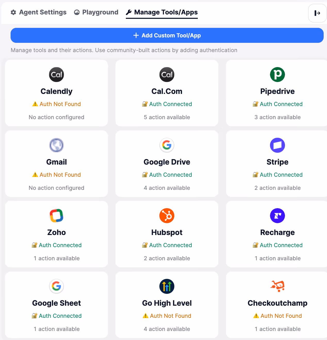 App Library – Connect SigmaMind to the Tools You Already Use AI that talks is good. AI that acts is better. SigmaMind’s App Library lets you plug into tools like Shopify, Zendesk, Recharge, Loop Returns, Gorgias, and more - so your agents don’t just answer questions, they get things done. Build AI agents that can check orders, update tickets, cancel subscriptions, or trigger workflows - all from a conversation.