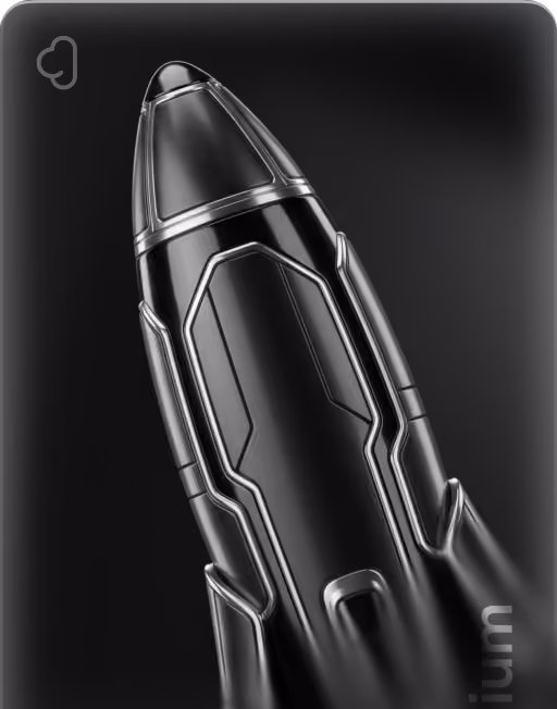Close-up of a shiny black futuristic pen or stylus with metallic accents on a dark background.