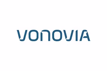 Blaues Vonovia-Logo auf weißem Hintergrund.