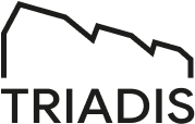 Logo Triadis avec un symbole géométrique noir au-dessus du texte.