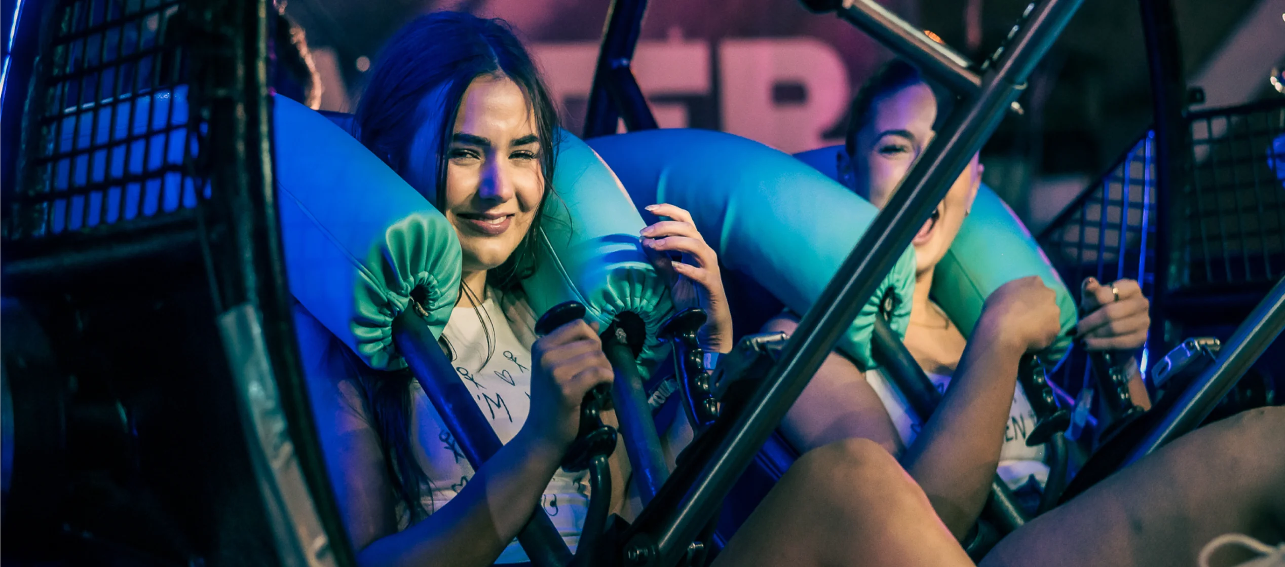 Friends enjoying themselves together at a night event.