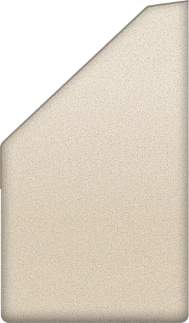 A beige envelope with a triangular flap on the right side, shown from the front with slight texture.