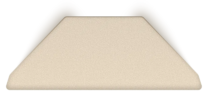 Beige envelope viewed from the bottom side front with two raised flaps partially visible.