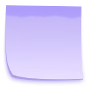 Illustration of a square sticky note with a light lavender gradient background and blank space for writing.