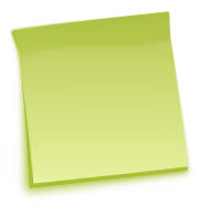 A green sticky note pad with no writing on it.